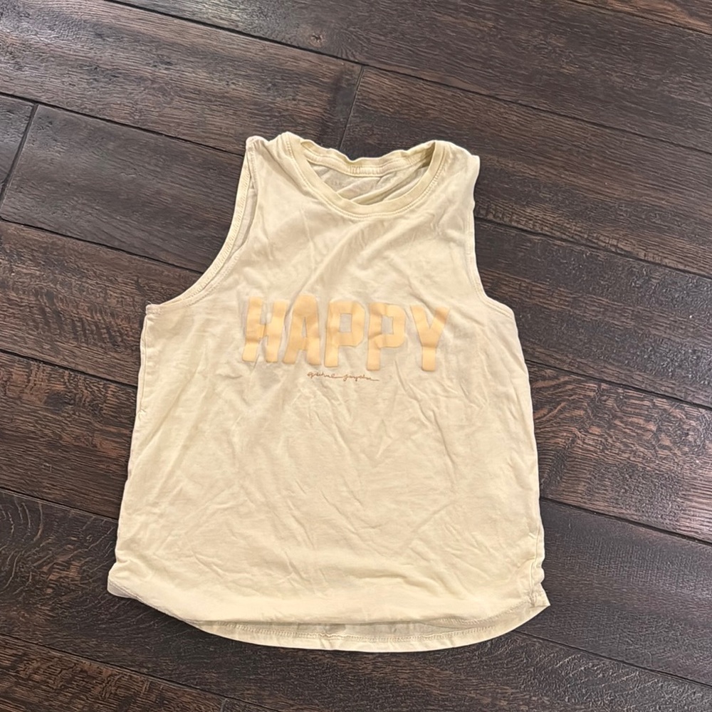 Spiritual gangster butter yellow HAPPY tank size small
